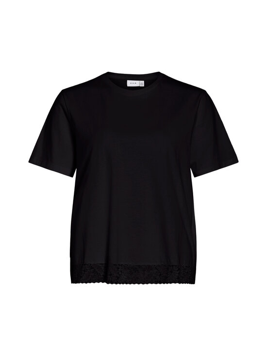 Vila - ViVora Lace Detail t-paita - BLACK | Stockmann - photo 1