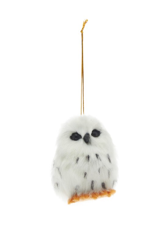 Faux fur owl -joulukoriste