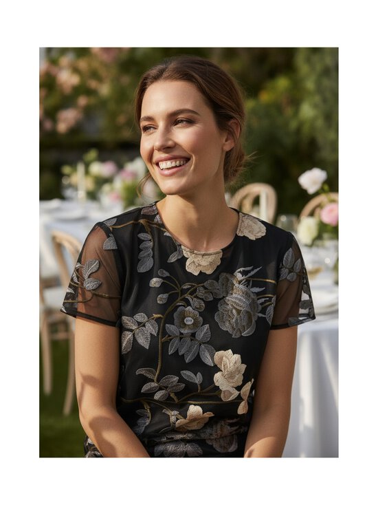 Ida Sjöstedt - Lucy Floral Embroidery -pusero - GREY FLORAL (LINED) | Stockmann - photo 3