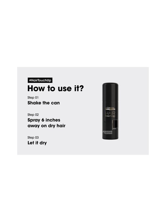 L'Oréal Professionnel - Hair Touch Up Black -sävyttävä tyvisuihke 75 ml - 10 - photo 5 L'Oréal Professionnel - Hair Touch Up Black -sävyttävä tyvisuihke 75 ml - 10 | Stockmann - photo 5
