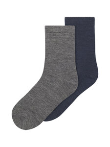 Name It - NkmWak zeķes 2-pāri - DARK GREY MELANGE PACK:2P DARK GREY MEL+OMBRE BLUE | Stockmann