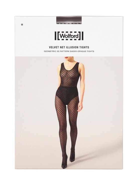 Wolford - Velvet Net Illusion tīklveida zeķubikses - 8641 FAIRLY LIGHT/BLACK | Stockmann - photo 1