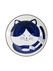 Tokyo Design Studio - Kawaii Neko Round -posliinilautanen - BLUE/WHITE | Stockmann