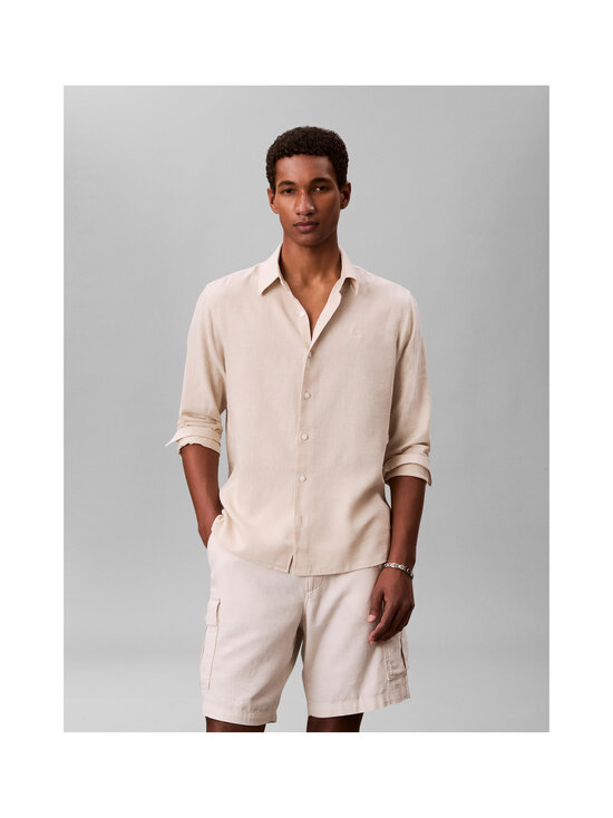Calvin Klein Menswear - Solid Linen -paita - 2JX OATMEAL | Stockmann - photo 2
