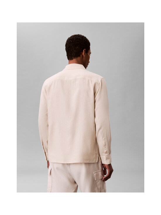 Calvin Klein Menswear - Solid Linen -paita - 2JX OATMEAL | Stockmann - photo 3