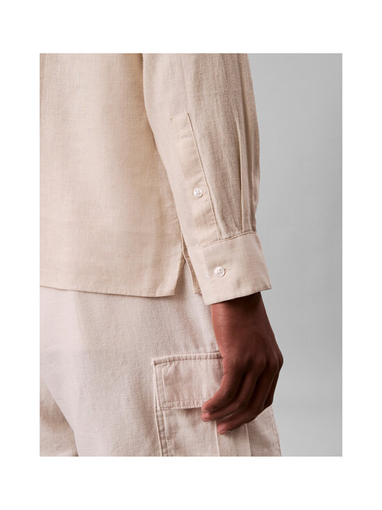 Calvin Klein Menswear - Solid Linen -paita - 2JX OATMEAL | Stockmann - photo 6