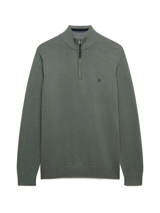 Superdry - Essentials Half Zip -neule - J7R LILY PAD GREEN MARL | Stockmann - photo 1