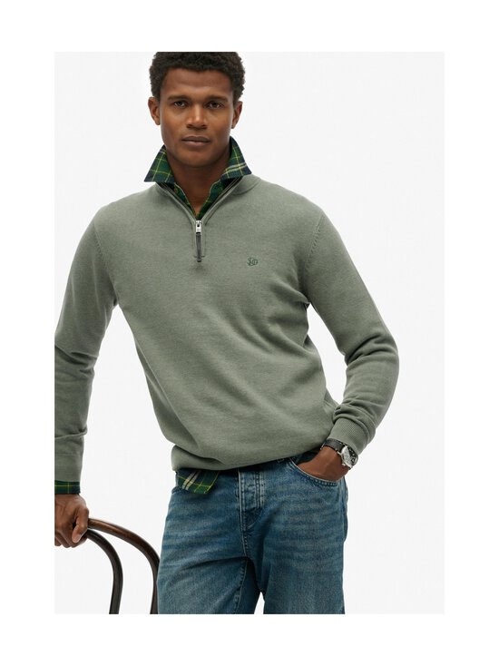 Superdry - Essentials Half Zip -neule - J7R LILY PAD GREEN MARL | Stockmann - photo 4