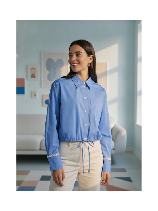 Ganni - Stretch Cropped Bowling -paita - 591 MARINA | Stockmann - photo 6