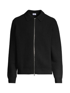 Filippa K - Vetoketjullinen ribbineuletakki - NULL BLACK BLACK | Stockmann