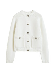 TOTEME - Hammered Button -puuvillaneuletakki - 047 WHITE | Stockmann