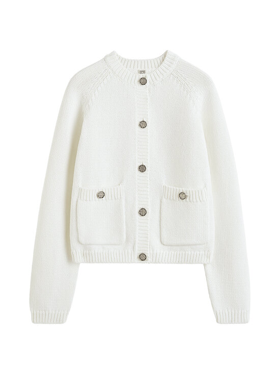TOTEME - Hammered Button -puuvillaneuletakki - 047 WHITE | Stockmann - photo 1