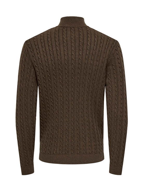 Only & Sons - OnsLoui Cabel Half Zip -neule - COFFEE BEAN DETAIL:MELANGE | Stockmann - photo 2
