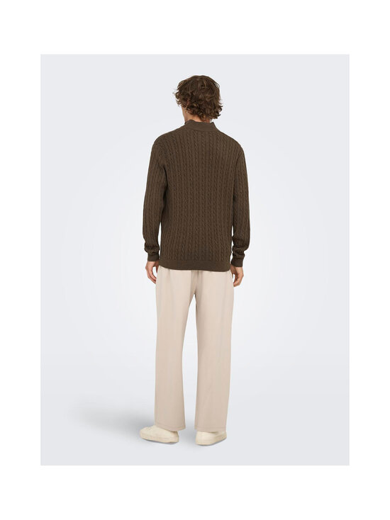 Only & Sons - OnsLoui Cabel Half Zip -neule - COFFEE BEAN DETAIL:MELANGE | Stockmann - photo 4