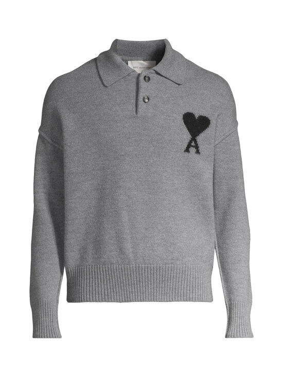 Ami Paris - Quota Contrasted Ami De Coeur -pikeeneule - A273 GRIS CENDRE CHINE/NOIR | Stockmann - photo 1