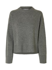 Selected - SlfCille Cashmere Blend O-Neck -neulepusero - MEDIUM GREY MELANGE | Stockmann