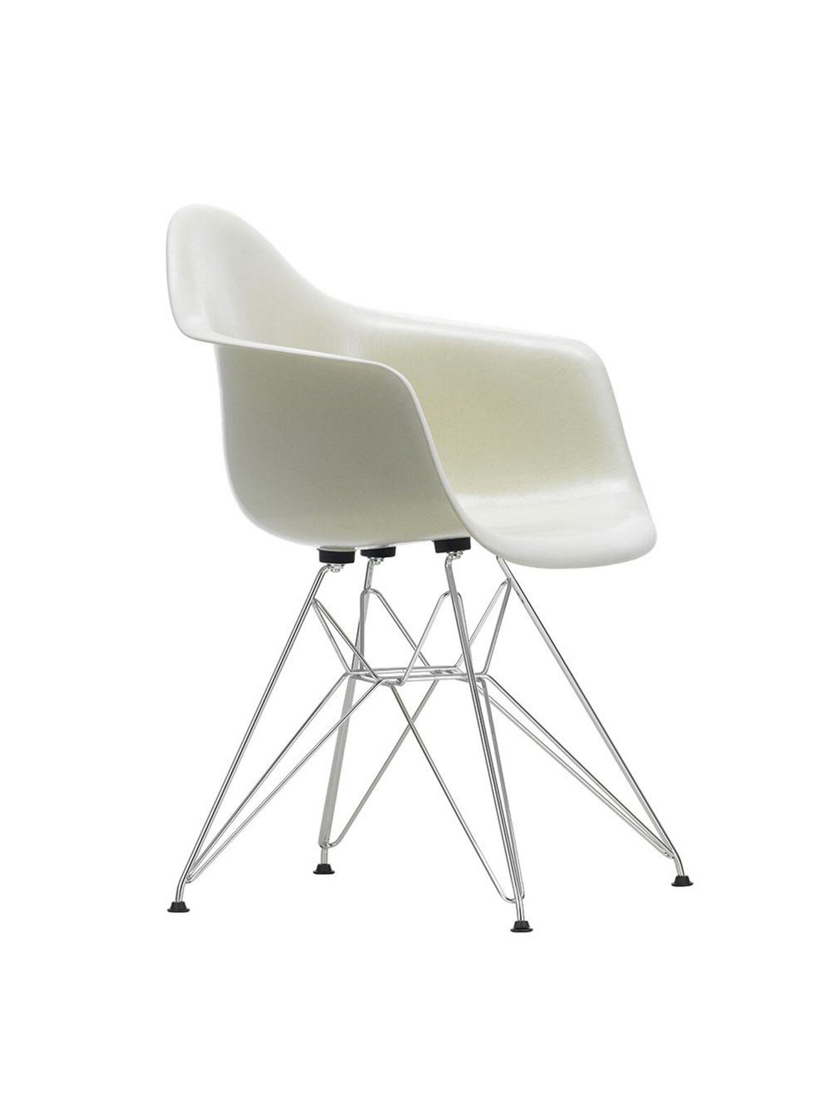Eames dar fiberglass -tuoli parchment/kromi