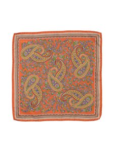Eton - Pocket Square Paisley Silktwill -taskuliina - 45 ORANGE | Stockmann