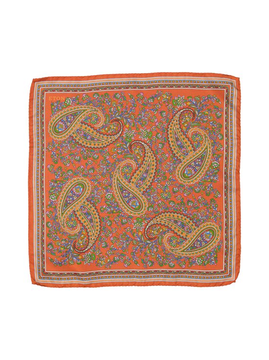 Eton - Pocket Square Paisley Silktwill -taskuliina - 45 ORANGE | Stockmann - photo 1