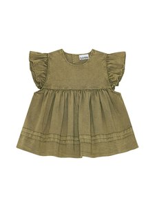 Ganni - Washed Stretch Cotton -frillahihainen paita - 028 BOA | Stockmann