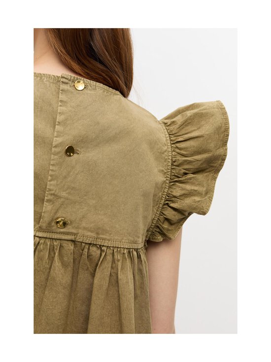 Ganni - Washed Stretch Cotton -frillahihainen paita - 028 BOA | Stockmann - photo 5