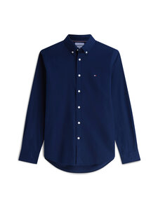 Tommy Hilfiger - Flex Flannel Solid Regular Fit -kauluspaita - DCC CARBON NAVY | Stockmann