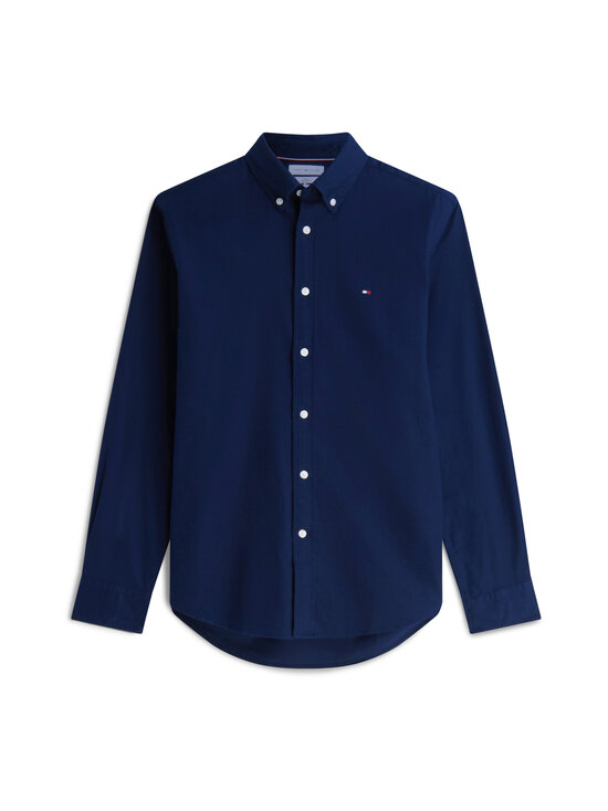 Tommy Hilfiger - Flex Flannel Solid Regular Fit -kauluspaita - DCC CARBON NAVY | Stockmann - photo 1