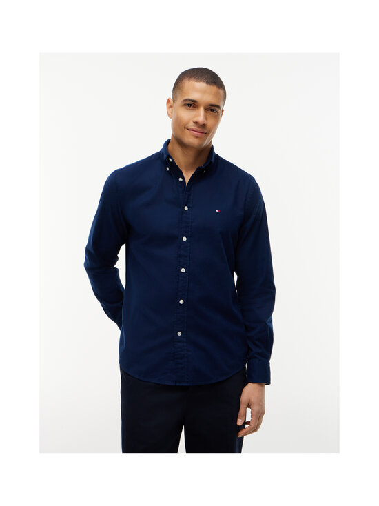 Tommy Hilfiger - Flex Flannel Solid Regular Fit -kauluspaita - DCC CARBON NAVY | Stockmann - photo 2