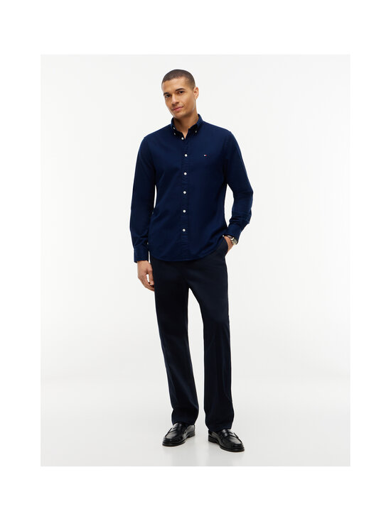 Tommy Hilfiger - Flex Flannel Solid Regular Fit -kauluspaita - DCC CARBON NAVY | Stockmann - photo 4