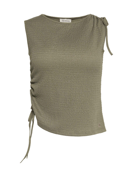 Calvin Klein Jeans - Sleeveless Textured Tied -toppi - LDY DUSTY OLIVE | Stockmann - photo 1