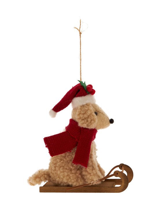 Jõuluehe Dog On Sled 14 cm
