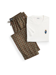 Polo Ralph Lauren - Sleep Set pidžama - 011 WHITE/BROWN TURQ MULTI PLAID | Stockmann