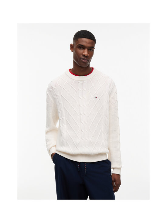 Tommy Jeans - TJM Regular Classic Flag adīts džemperis - YBH OFF WHITE | Stockmann - photo 2