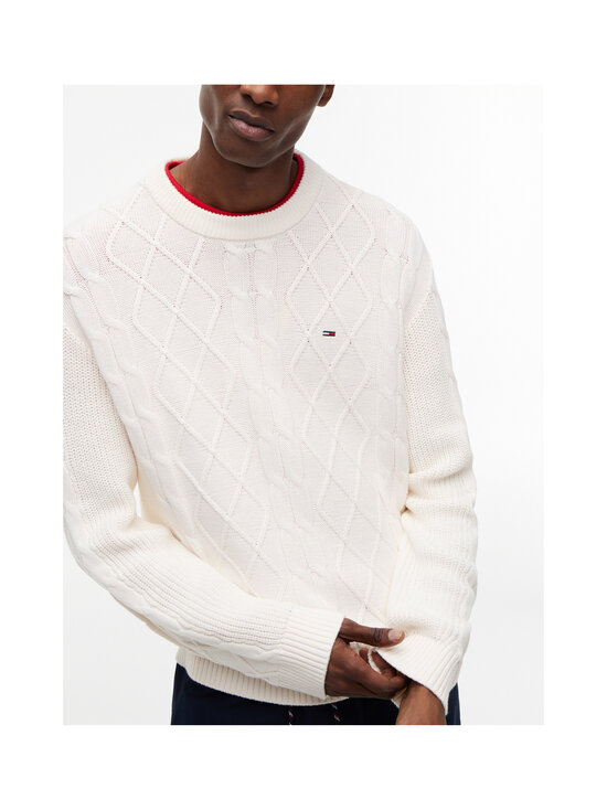 Tommy Jeans - TJM Regular Classic Flag adīts džemperis - YBH OFF WHITE | Stockmann - photo 5