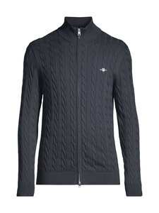 GANT - Cotton Zipped -palmikkoneuletakki - 433 EVENING BLUE GANT - Cotton Zipped -palmikkoneuletakki - 433 EVENING BLUE | Stockmann