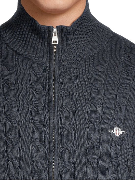 GANT - Palmikkoes kardigan Cotton Zipped - 433 EVENING BLUE - photo 4 GANT - Palmikkoes kardigan Cotton Zipped - 433 EVENING BLUE | Stockmann - photo 4