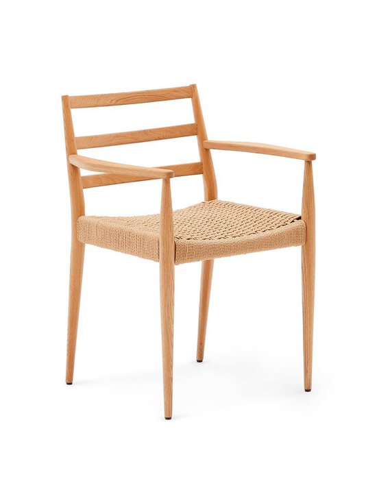 Kave Home - Analy-tuoli käsinojilla tammi/paperinaru - BROWN | Stockmann - photo 1