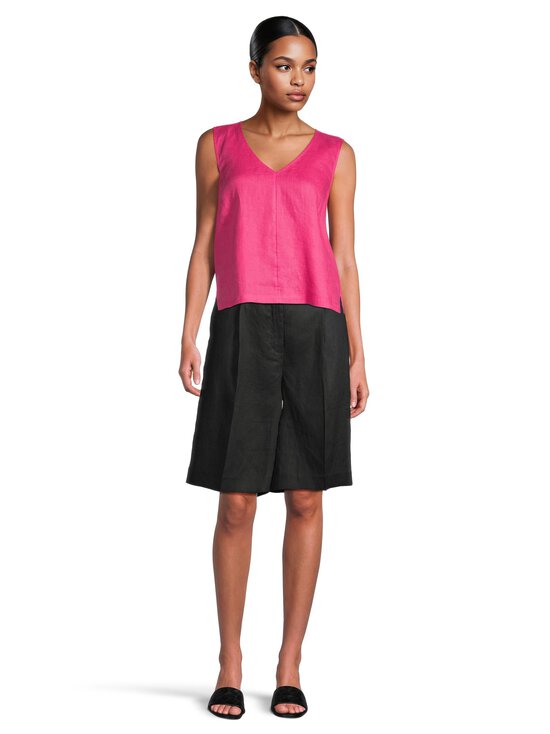 ESSENTIALS by Stockmann - Anne Bermuda -pellavashortsit - BLACK | Stockmann - photo 3