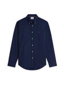 Tommy Hilfiger - Mini Print -popliinikauluspaita - 0GY CARBON NAVY / ALLOVER | Stockmann