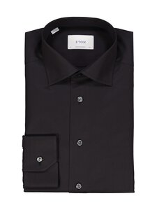 Eton - Contemporary Fit Semi-Solid Dobby -kauluspaita - 18 BLACK | Stockmann