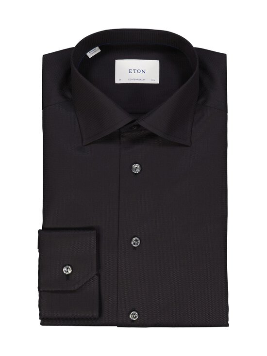 Eton - Contemporary Fit Semi-Solid Dobby -kauluspaita - 18 BLACK | Stockmann - photo 1