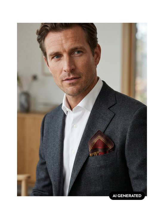 Oscar Jacobson - Taskurätt Wool Print - 661 ORANGE LEAF | Stockmann - photo 3