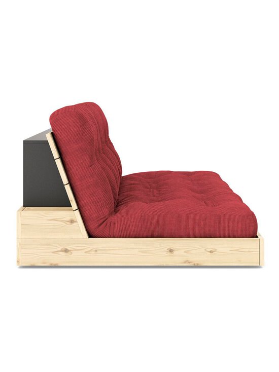 Karup - Base-futonsohva Corduroy-kangas ruby red/mänty L 196 cm - PINK | Stockmann - photo 3