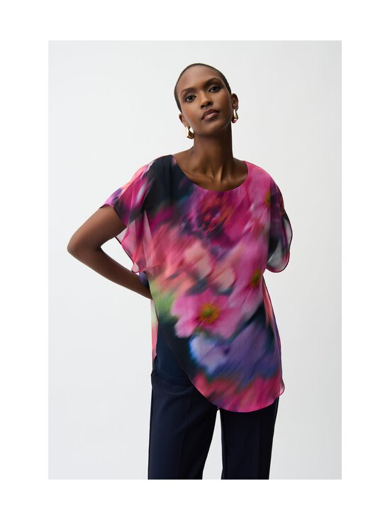 Joseph Ribkoff - Chiffon Floral Print Asymmetrical Layered -pusero - 3316 MIDNIGHT BLUE/MULTI | Stockmann - photo 2