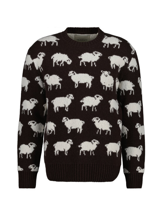 GANT - Jacquard C-neck -villaneule - 217 BLACK BROWN | Stockmann - photo 1