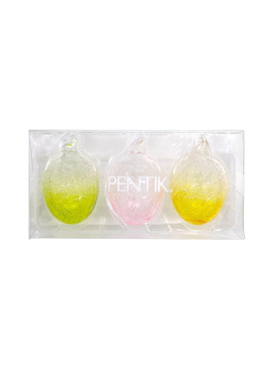 Pentik - Säde-lasimuna 4 x 7 cm, 3 kpl - MULTICOLOR | Stockmann - photo 1