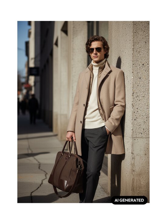 Bugatti - Kangast mantel Wool Blend - 030 BEIGE | Stockmann - photo 3