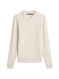 Tommy Hilfiger - Classic Cotton Cable -pikeepaita - HGF HEATHERED OATMILK | Stockmann