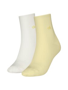Calvin Klein - CK Short Rolltop zeķes 2 iepak. - 009 YELLOW/OFF WHITE | Stockmann