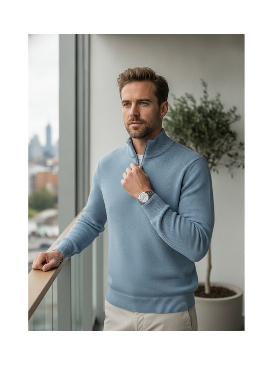 Selected - SlhDane Structure Half Zip krekls - DUSTY BLUE | Stockmann - photo 2